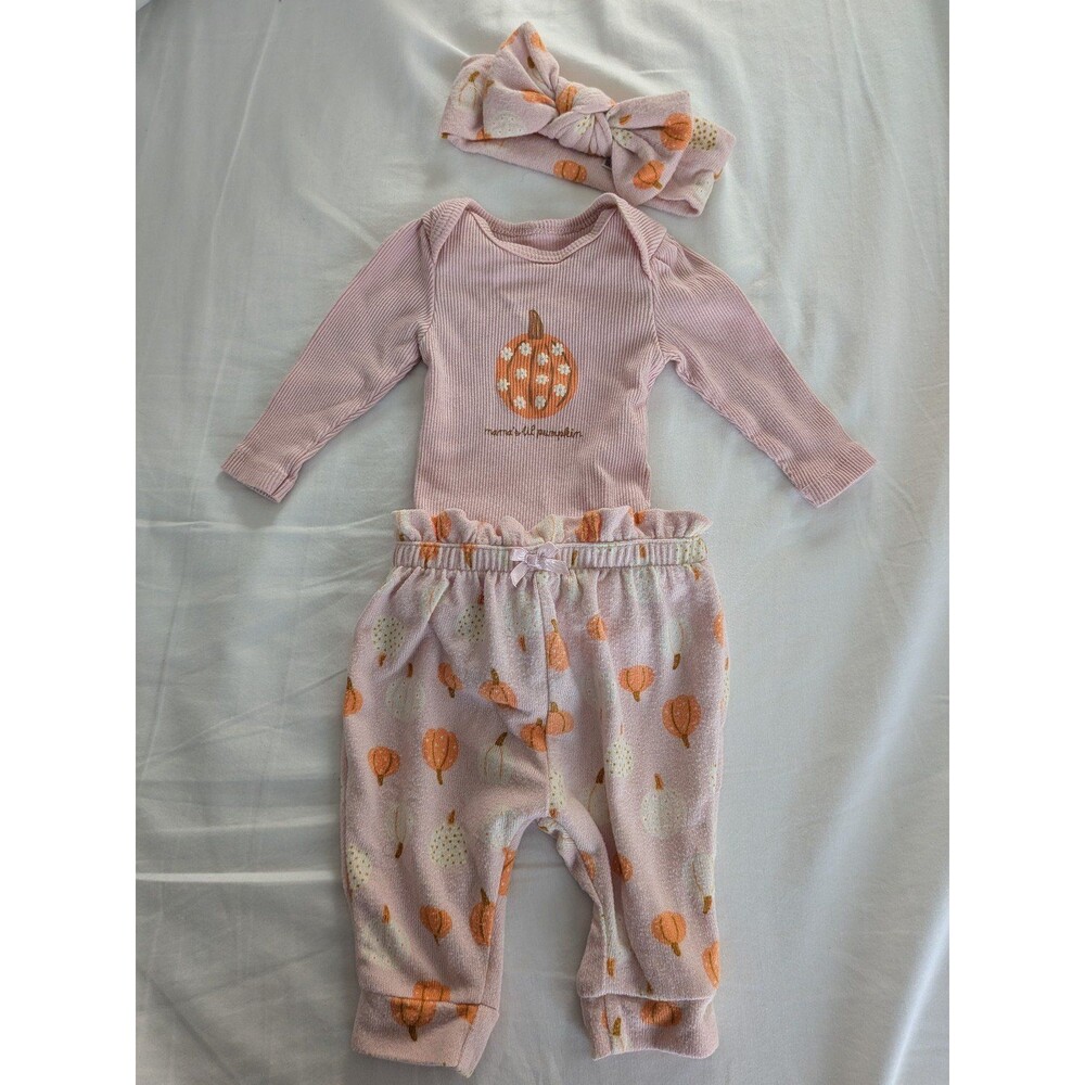 Boutique Autumn Pumpkin Outfit, 0-3m